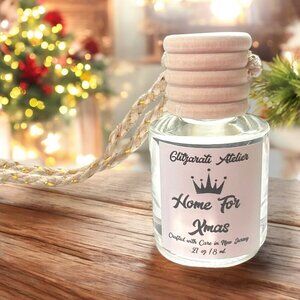 Home For Xmas Hanging Glass Car Oil Diffuser Freshener 8ml